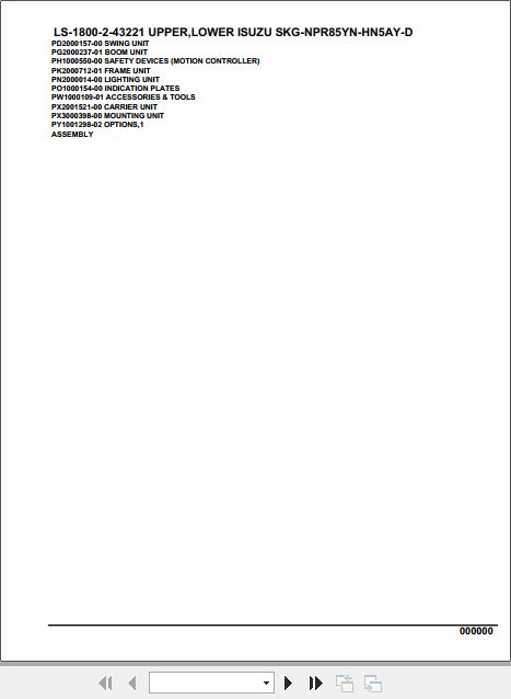 Tadano Crane LS 1800 2 43221 Upper Lower Isuzu SKG NPR85YN HN5AY D Parts Catalog 1