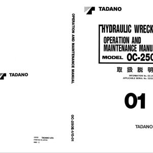 Tadano Crane OC 250E 1 Operation Manual OC 250E 1 O 01 2000 EN JP 1
