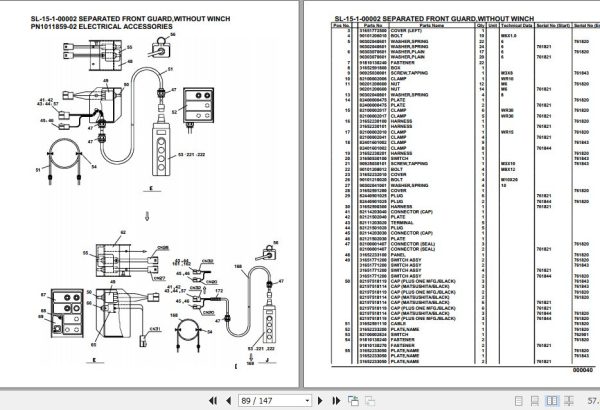 Tadano Crane SL 15 1 00002 Separated Front Guard Without Winch Parts Catalog 2