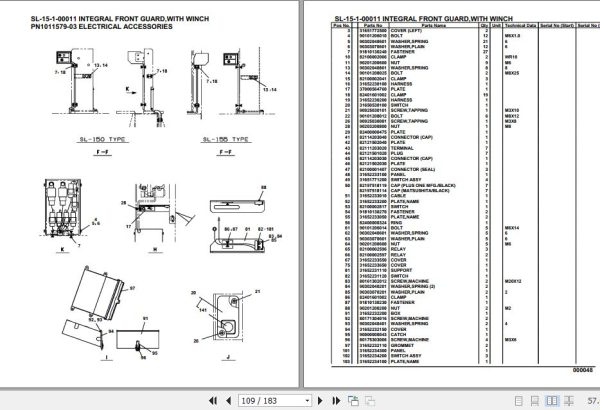 Tadano Crane SL 15 1 00011 Integral Front Guard With Winch Parts Catalog 2