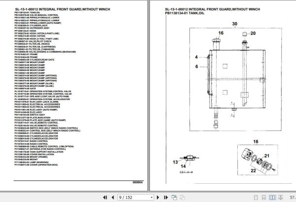 Tadano Crane SL 15 1 00012 Integral Front Guard Without Winch Parts Catalog 2