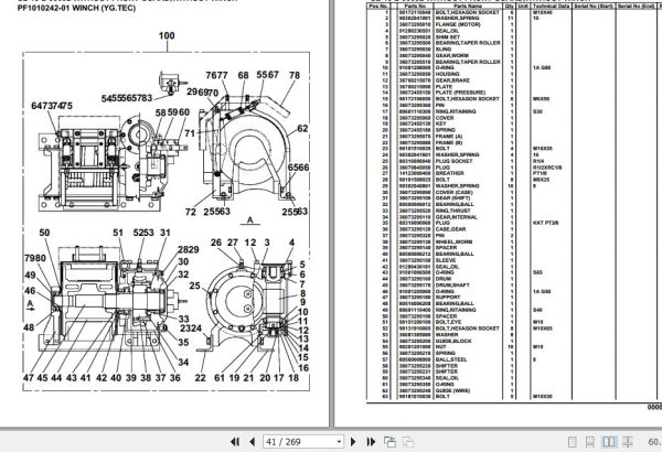Tadano Crane SL 15 2 00002 Without Front Guard Without Winch Parts Catalog 2