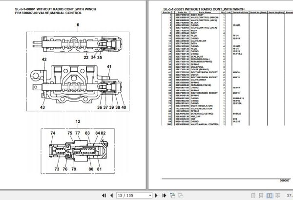 Tadano Crane SL 5 1 00001 Without Radio Cont With Winch Parts Catalog 2