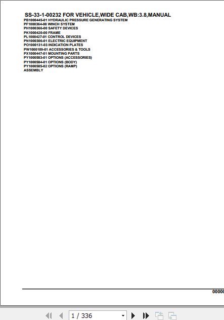 Tadano Crane SS 33 1 Parts Catalog 1