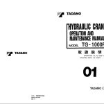 Tadano Crane TG 1000R 1 Operation Manual TG 1000R 11 O 01SUP2 2000 JP 1
