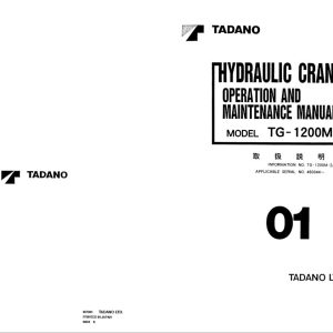 Tadano Crane TG 1200M 2 Operation Manual TG 1200M 2 O 01 2000 EN JP 1