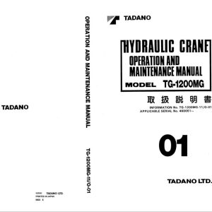 Tadano Crane TG 1200MG 1 Operation Manual TG 1200MG 11 O 01 2000 EN JP 1