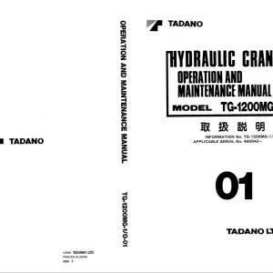 Tadano Crane TG 1200MG 1 Operation Manual TG 1200MG 1 O 01 2000 EN JP 1