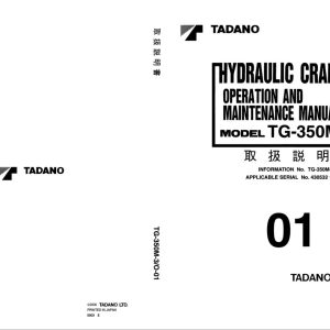Tadano Crane TG 350M 3 Operation Manual TG 350M 3 O 01 2000 EN JP 1