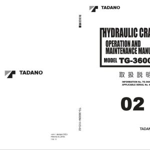 Tadano Crane TG 3600M 1 Operation Manual TG 3600M 11 O 02 2011 JP 1