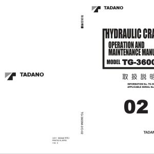Tadano Crane TG 3600M 2 Operation Manual TG 3600M 2 O 02 2011 JP 1