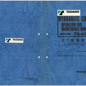 Tadano Crane TG 450M 1 Operation Manual TG 450M 1 O 02 Sup.2 1983 JP 1