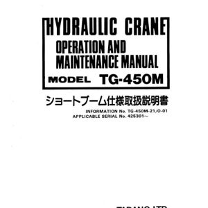 Tadano Crane TG 450M 2 Operation Manual TG 450M 21 O 01 JP 1