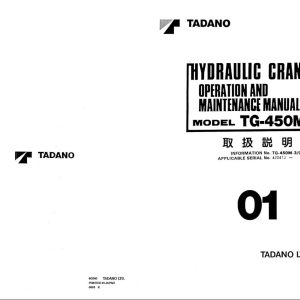 Tadano Crane TG 450M 3 Operation Manual TG 450M 3 O 01 2000 EN JP 1