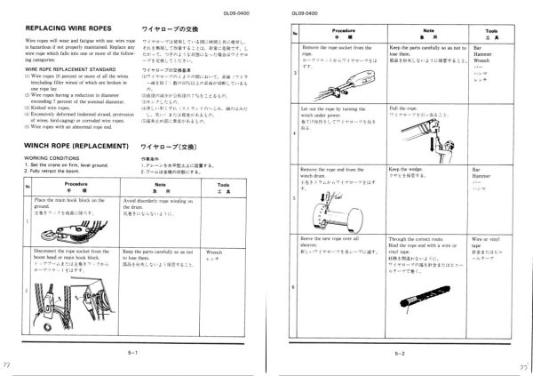 Tadano Crane TG 500ERG 1 Operation Manual TG 500ERG 1 O 01 2000 EN JP 2
