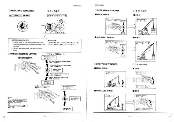 Tadano Crane TG 500ERG 3 Operation Manual TG 500ERG 3 O 01 2000 EN JP 2