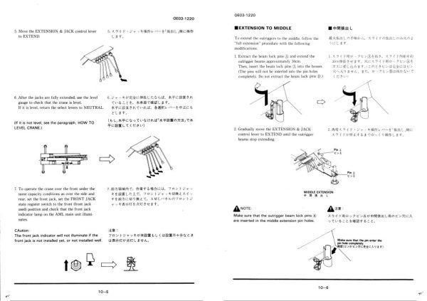 Tadano Crane TG 500M 4 Operation Manual TG 500M 4 O 02 2000 EN JP 2