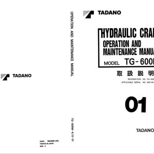 Tadano Crane TG 600M 4 Operation Manual TG 600M 4 O 01 2000 EN JP 1