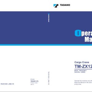 Tadano Crane TM ZX1200 1 Operation Manual TM ZX1200 1 OM2 11E 2022 1