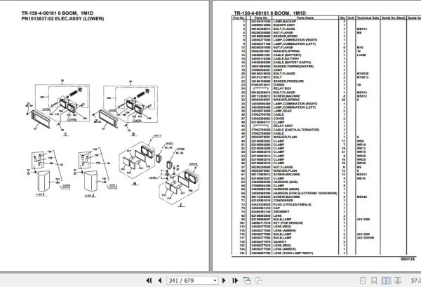 Tadano Hydraulic Crane TR 150 4 00101 6 Boom 1M1D Parts Catalog 2