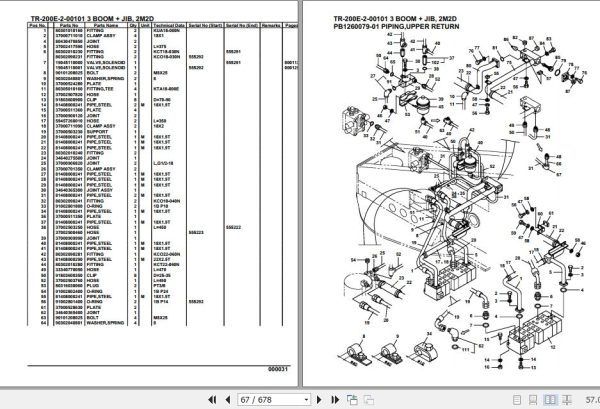 Tadano Hydraulic Crane TR 200E 2 00101 3 Boom Jib 2M2D Parts Catalog 2
