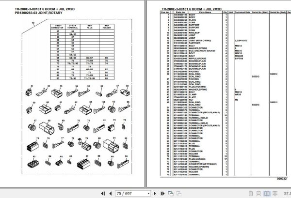 Tadano Hydraulic Crane TR 200E 3 00101 6 Boom Jib 2M2D Parts Catalog 2