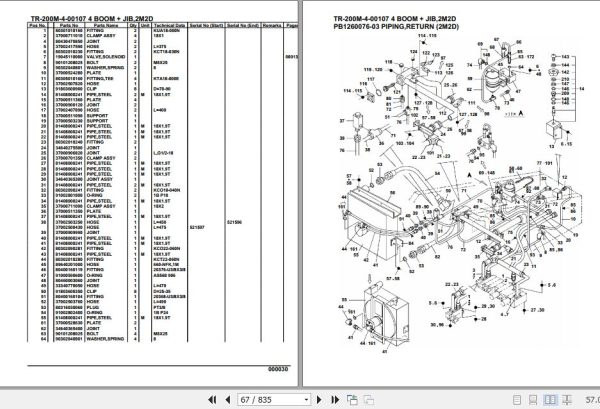 Tadano Hydraulic Crane TR 200M 4 00107 4 Boom Jib 2M2D Parts Catalog 2