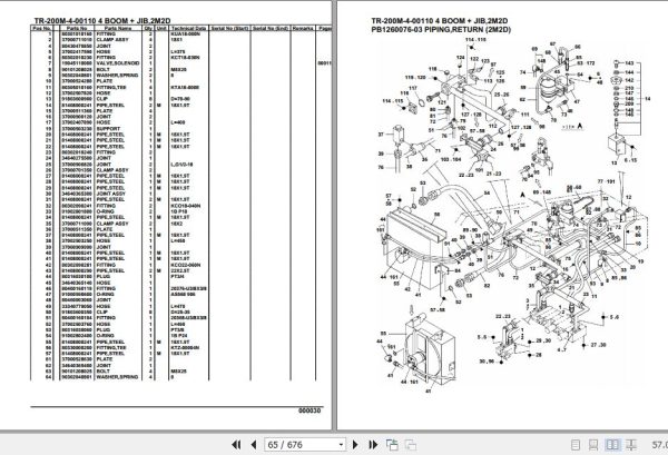 Tadano Hydraulic Crane TR 200M 4 00110 4 Boom Jib 2M2D Parts Catalog 2
