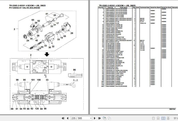 Tadano Hydraulic Crane TR 250E 2 00301 4 Boom Jib 2M2D Parts Catalog 2