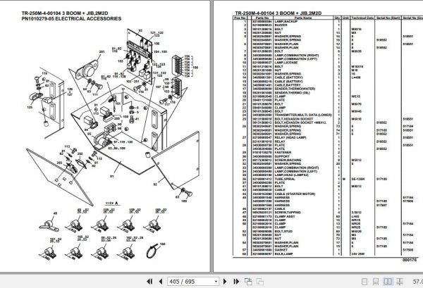 Tadano Hydraulic Crane TR 250M 4 00104 3 Boom Jib 2M2D Parts Catalog 2