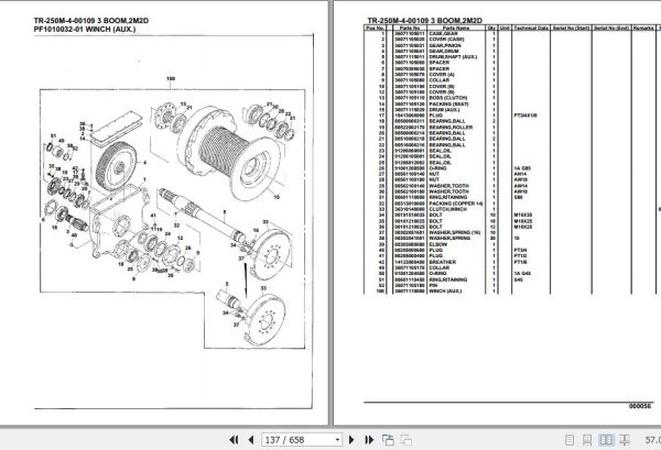 Tadano Hydraulic Crane TR 250M 4 00109 3 Boom 2M2D Parts Catalog 2
