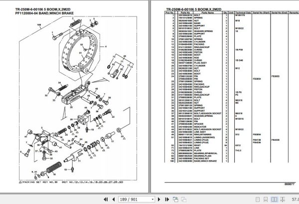 Tadano Hydraulic Crane TR 250M 6 00106 5 Boom X 2M2D Parts Catalog 2
