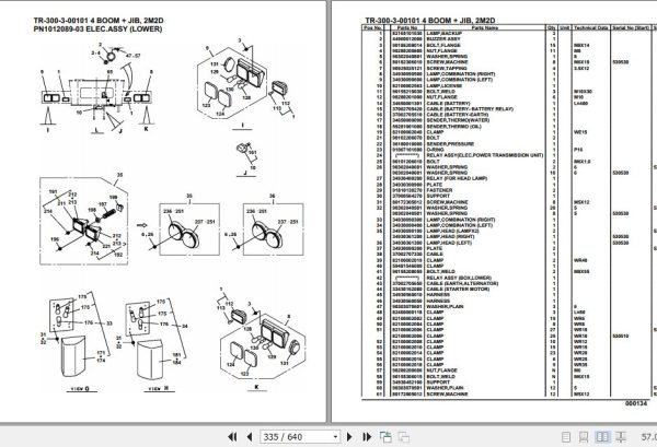 Tadano Hydraulic Crane TR 300 3 00101 4 Boom Jib 2M2D Parts Catalog 2