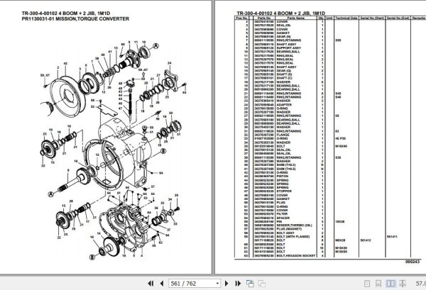 Tadano Hydraulic Crane TR 300 4 00102 4 Boom 2 Jib 1M1D Parts Catalog 2