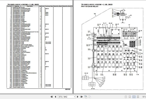 Tadano Hydraulic Crane TR 300E 2 00101 4 Boom 2 Jib 2M2D Parts Catalog 2
