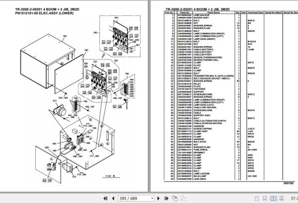 Tadano Hydraulic Crane TR 300E 2 00201 4 Boom 2 Jib 2M2D Parts Catalog 2