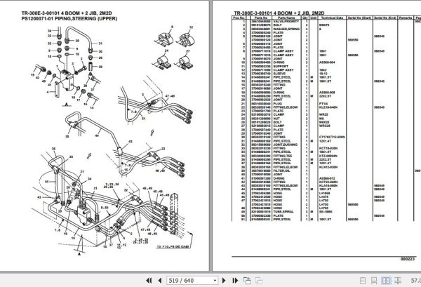 Tadano Hydraulic Crane TR 300E 3 00101 4 Boom 2 Jib 2M2D Parts Catalog 2