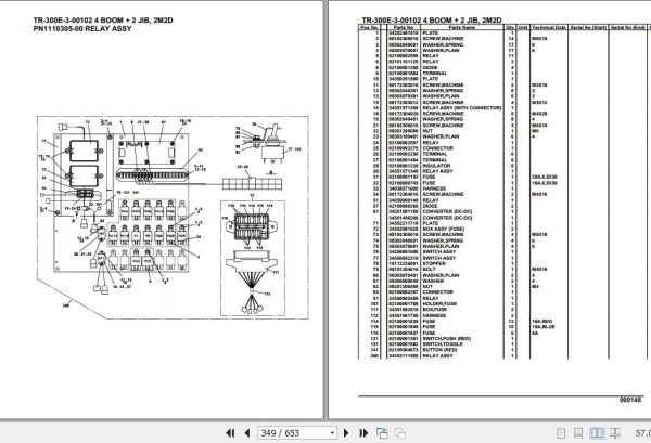 Tadano Hydraulic Crane TR 300E 3 00102 4 Boom 2 Jib 2M2D Parts Catalog 2