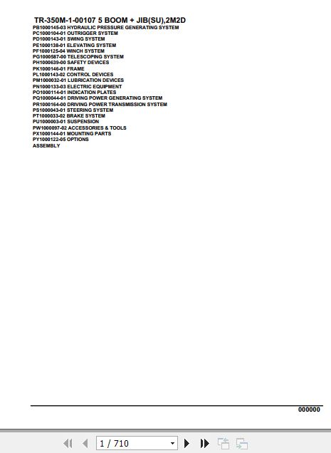 Tadano Hydraulic Crane TR 350M 1 00107 5 Boom Jib SU 2M2D Parts Catalog 1