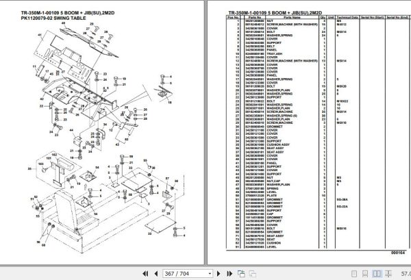Tadano Hydraulic Crane TR 350M 1 00109 5 Boom Jib SU 2M2D Parts Catalog 2