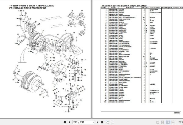 Tadano Hydraulic Crane TR 350M 1 00110 5 Boom Jib PT SU 2M2D Parts Catalog 2