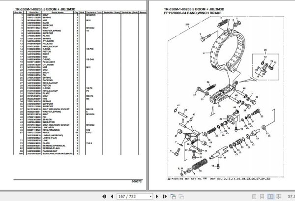 Tadano Hydraulic Crane TR 350M 1 00205 5 Boom Jib 3M3D Parts Catalog 2
