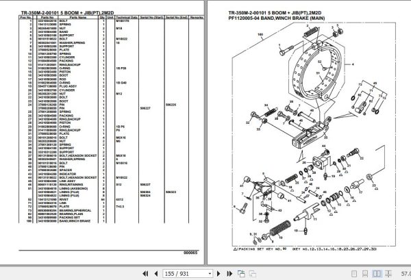 Tadano Hydraulic Crane TR 350M 2 00101 5 Boom Jib PT 2M2D Parts Catalog 2