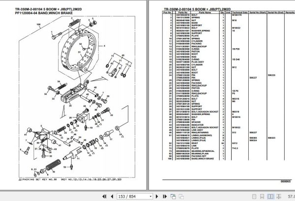 Tadano Hydraulic Crane TR 350M 2 00104 5 Boom Jib PT 2M2D Parts Catalog 2