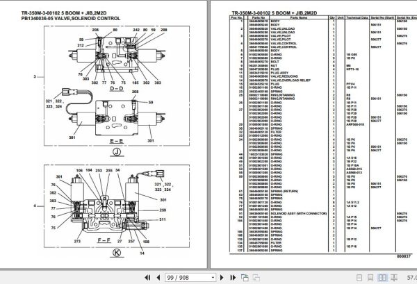 Tadano Hydraulic Crane TR 350M 3 00102 5 Boom Jib 2M2D Parts Catalog 2