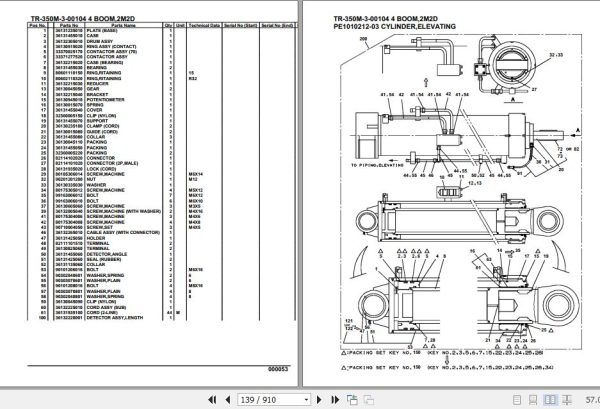 Tadano Hydraulic Crane TR 350M 3 00104 4 Boom 2M2D Parts Catalog 2