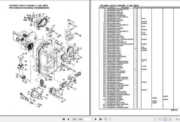 Tadano Hydraulic Crane TR 400E 1 00127 4 Boom 2 Jib 2M2D Parts Catalog 2