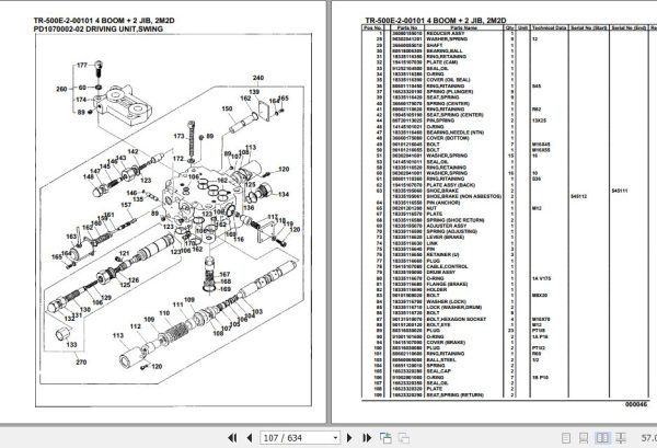 Tadano Hydraulic Crane TR 500E 2 00101 4 Boom 2 Jib 2M2D Parts Catalog 2