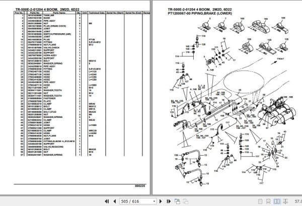 Tadano Hydraulic Crane TR 500E 2 01204 4 Boom 2M2D 6D22 Parts Catalog 2