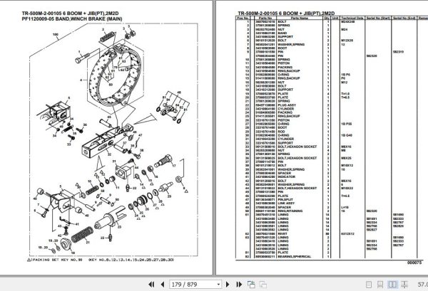 Tadano Hydraulic Crane TR 500M 2 00105 6 Boom Jib PT 2M2D Parts Catalog 2